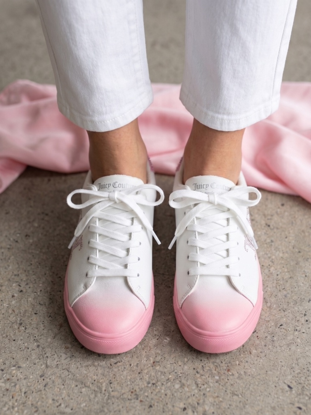 Juicy Couture Pink Ombre Rhinestone Script Sneakers (NIB) -- Size 7 1/2